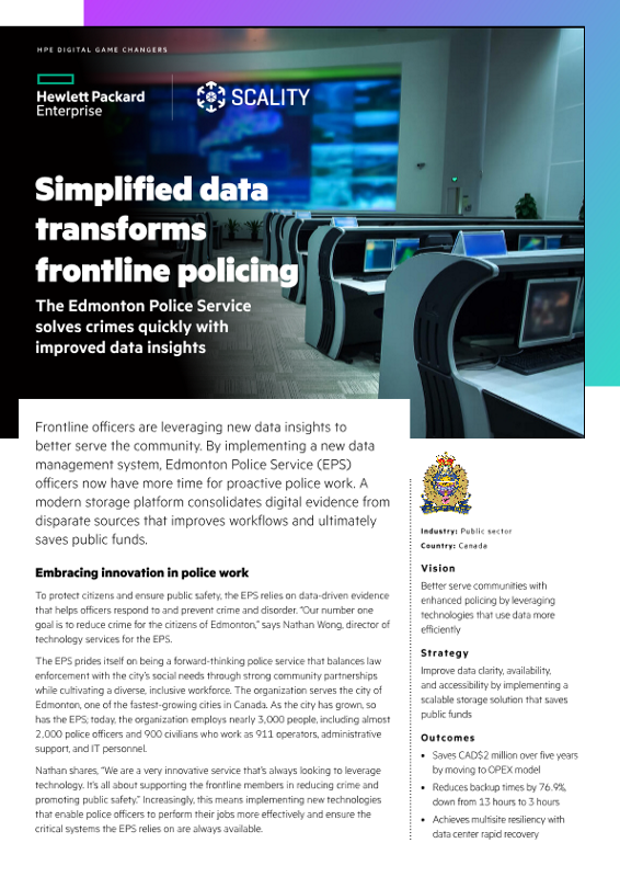 Simplified data transforms frontline policing – Edmonton Police Service (EPS) case study thumbnail