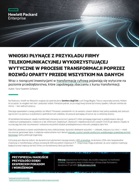 Wnioski płynące z przykładu firmy telekomunikacyjnej wykorzystującej wytyczne w procesie transformacji poprzez rozwój oparty przede wszystkim na danych thumbnail