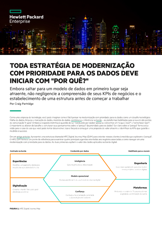 Toda estratégia de modernização com prioridade para os dados deve iniciar com 