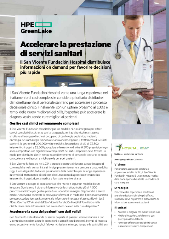 Accelerare l'erogazione di servizi sanitari - Case study del San Vicente Fundación Hospital thumbnail