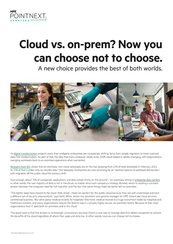 Cloud vs. on-prem? Now you can choose not to choose flyer thumbnail