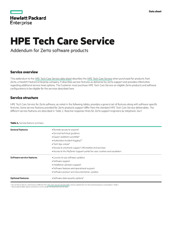 HPE Tech Care Service | HPE