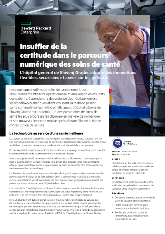 Insuffler de la certitude dans le parcours numérique des soins de santé – Hôpital général de Slovenj Gradec thumbnail