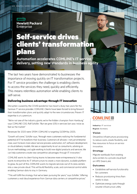 Self-service drives clients’ transformation plans – COMLINE case study thumbnail