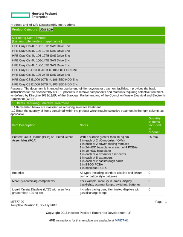 HPE Cray Cls 4U SAS Drive Enclosures_HPE Cray CS E1000 HDD Enclosures thumbnail