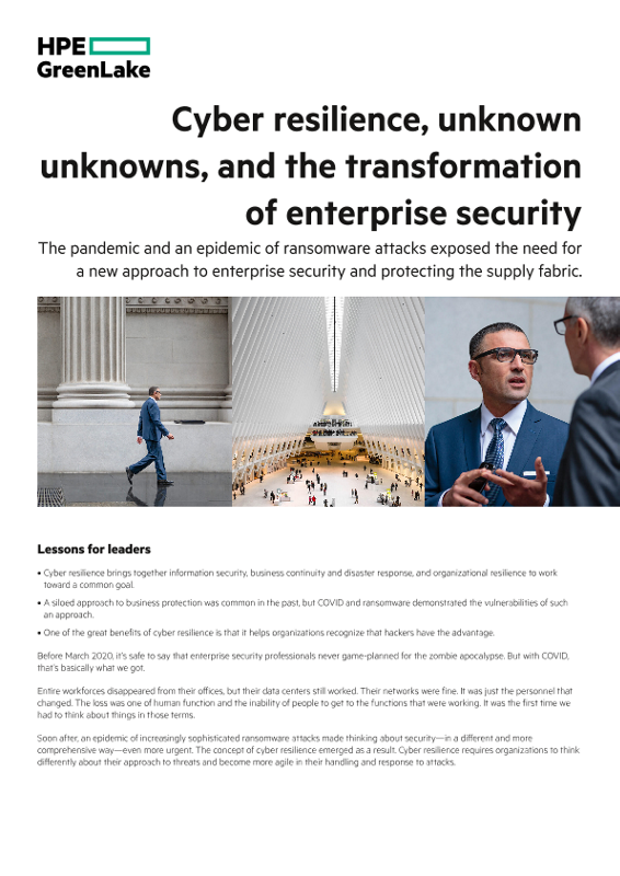 Cyber resilience, unknown unknowns, and the transformation of enterprise security thumbnail