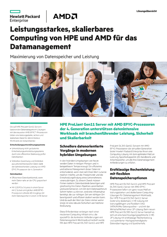 Leistungsstarkes, skalierbares Computing von HPE und AMD für das Datamanagement thumbnail