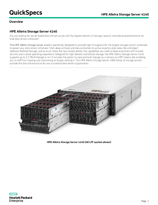 HPE Alletra Storage Server 4140 thumbnail