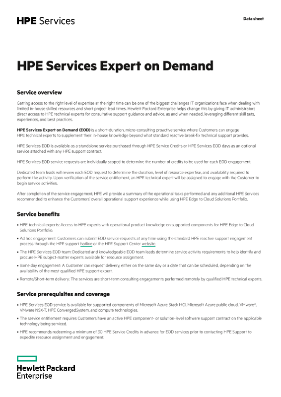 HPE Pointnext Expert on Demand thumbnail