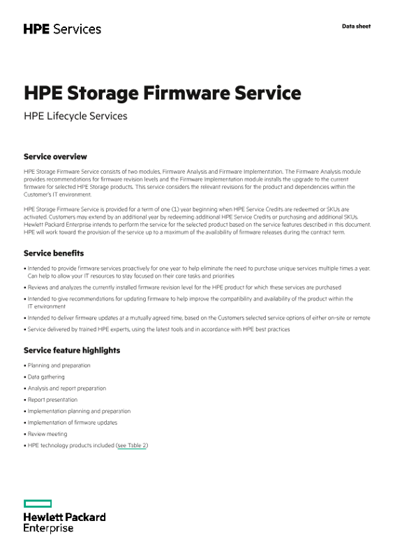 HPE Storage Firmware Service thumbnail