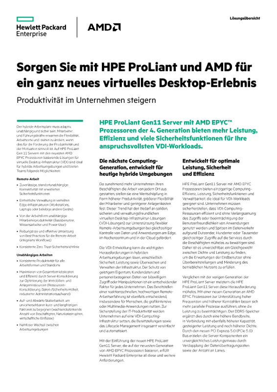 Nutzen Sie Ihren virtuellen Desktop optimal mit HPE ProLiant and AMD thumbnail