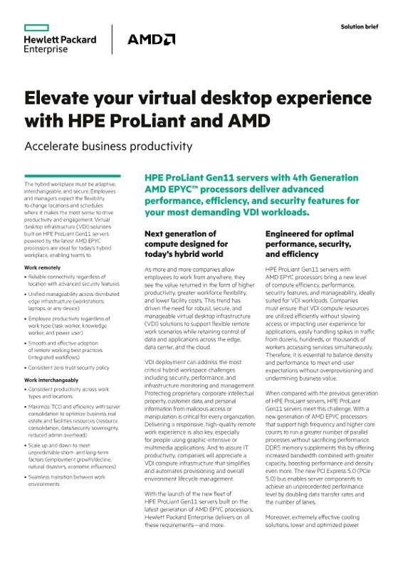 Elevate your virtual desktop experience with HPE ProLiant and AMD thumbnail