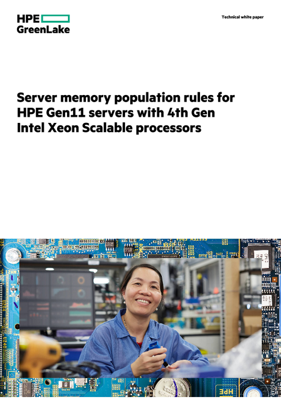 Server memory population rules for HPE Gen11 servers with 4th Gen Intel Xeon Scalable processors thumbnail