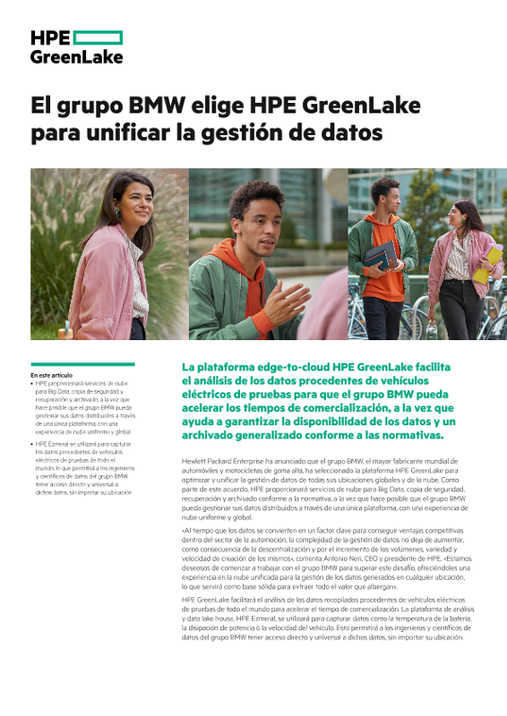El grupo BMW elige HPE GreenLake para unificar la gestión de datos thumbnail
