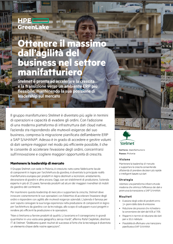 Ottenere il massimo dall'agilità del business nel settore manifatturiero - Stelmet thumbnail