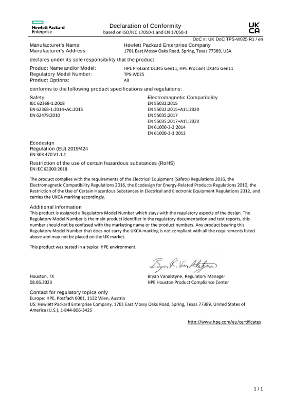 HPE ProLiant DL345 Gen11; HPE ProLiant DX345 Gen11 #UKDoC TPS-W025 thumbnail