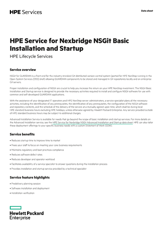 HPE Service for Nexbridge NSGit Basic Installation and Startup thumbnail