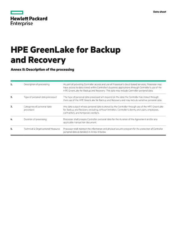 HPE Data Privacy and Security Agreement Schedule thumbnail