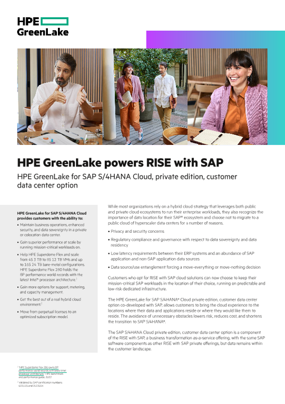 HPE GreenLake powers RISE with SAP thumbnail