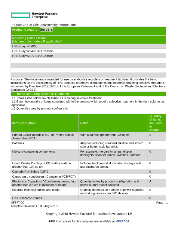 HPE Cray XD2000_v2240_v2277 CTO Chassis