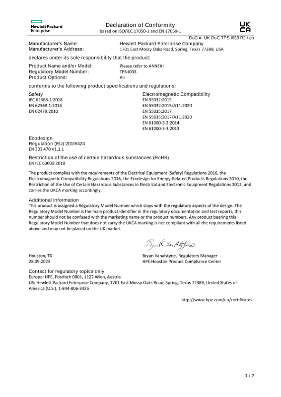 HPE ProLiant DL320/ DX320 Gen11 #UKDoC TPS-I033 thumbnail