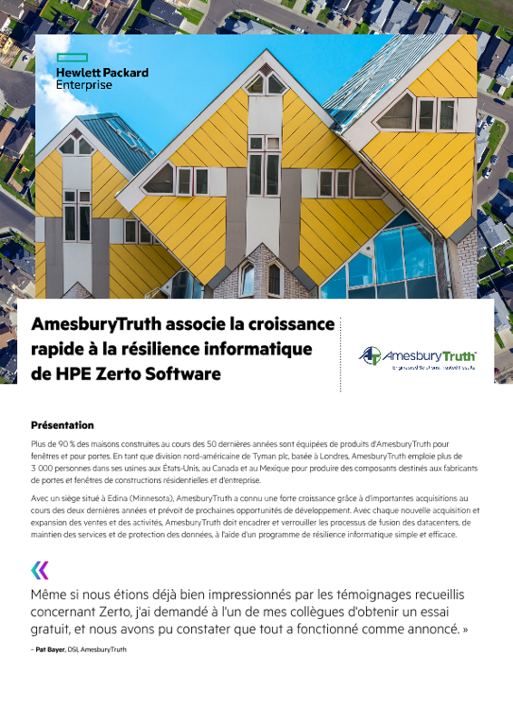 AmesburyTruth associe la croissance rapide à la résilience informatique de Zerto thumbnail