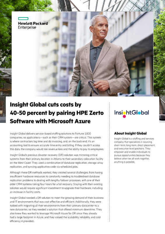 Insight Global Cuts Costs by 40-50 Percent by Pairing Zerto with Microsoft Azure thumbnail