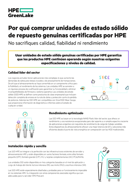 Por qué comprar unidades de estado sólido de repuesto genuinas certificadas por HPE thumbnail