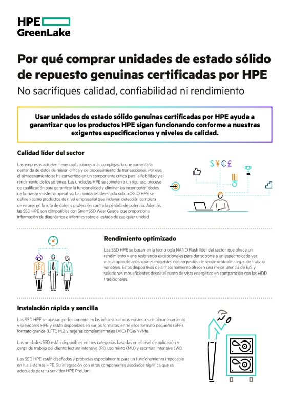 Por qué comprar unidades de estado sólido de repuesto genuinas certificadas por HPE thumbnail