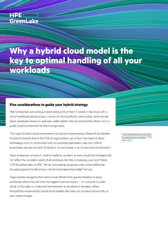 Why a hybrid cloud model is the key to optimal handling of all your workloads thumbnail