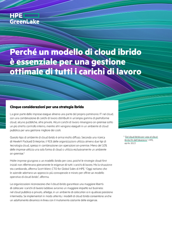 Perché un modello di cloud ibrido è essenziale per la gestione ottimale di tutti i carichi di lavoro thumbnail
