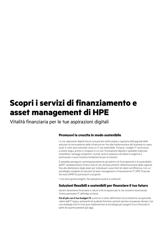Scopri i servizi di finanziamento e asset management di HPE thumbnail
