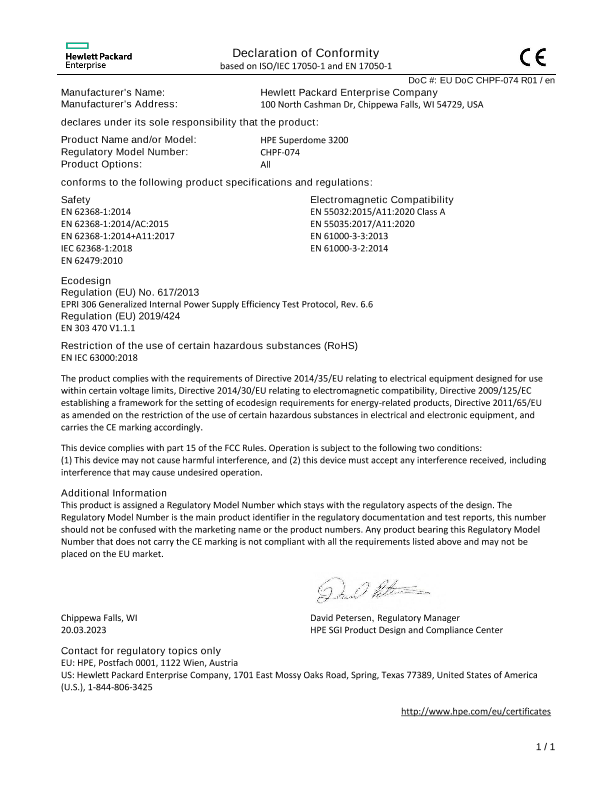 HPE Superdome 3200 #EUDoC CHPF-074 thumbnail