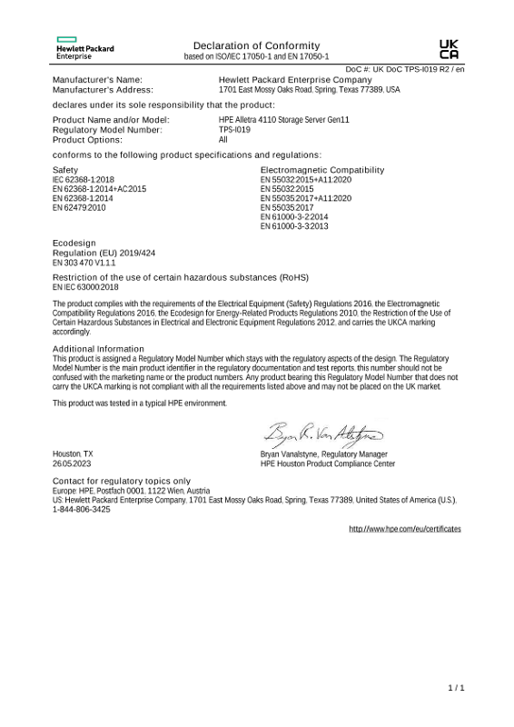 HPE Alletra 4110 Gen11 #UKDoC TPS-I019