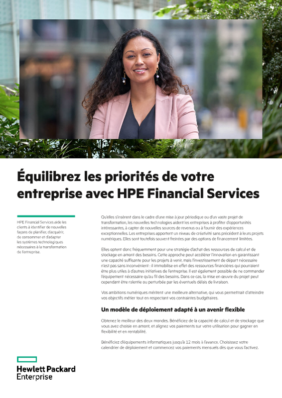 Équilibrez les priorités de votre entreprise avec HPE Financial Services thumbnail
