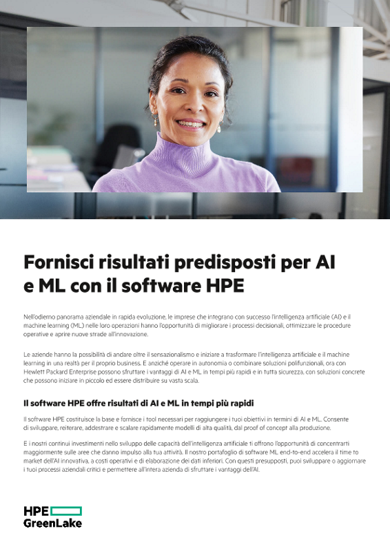 Fornisci risultati predisposti per AI e ML con il software HPE thumbnail