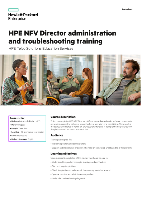 HPE NFV Director administration and troubleshooting training—HPE Telco Solutions Education Services thumbnail