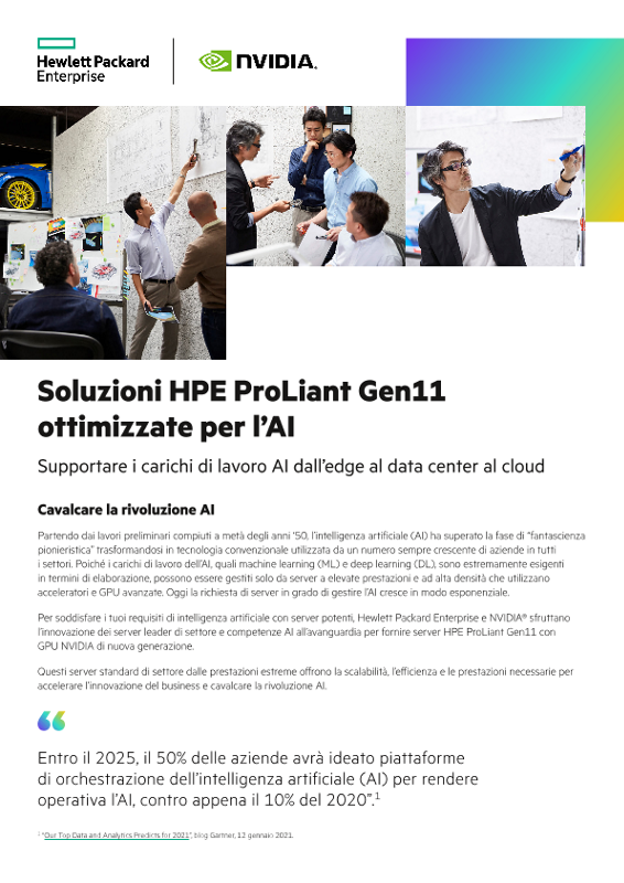 Soluzioni HPE ProLiant Gen11 ottimizzate per l'AI thumbnail