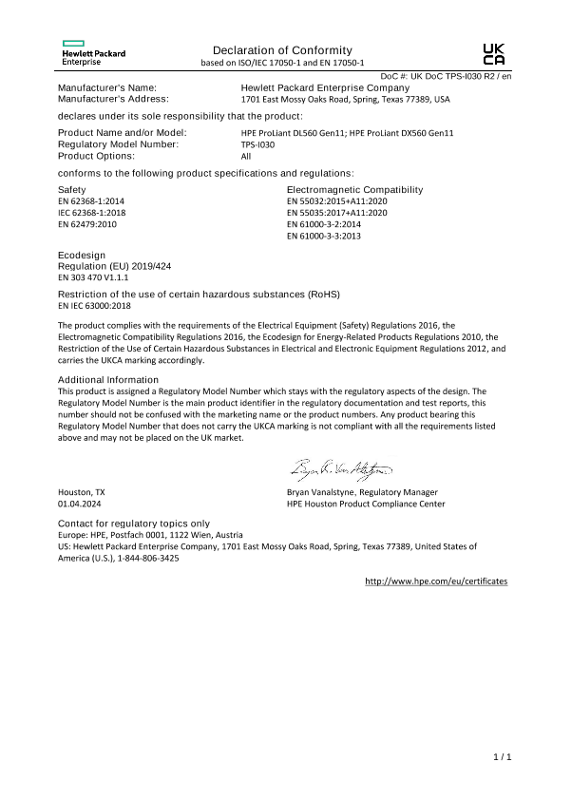 HPE ProLiant DL560 Gen11 #UKDoC TPS-I030 thumbnail