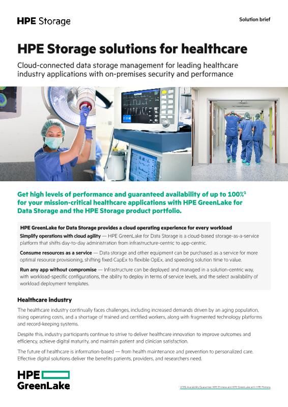 HPE Storage solutions for healthcare thumbnail