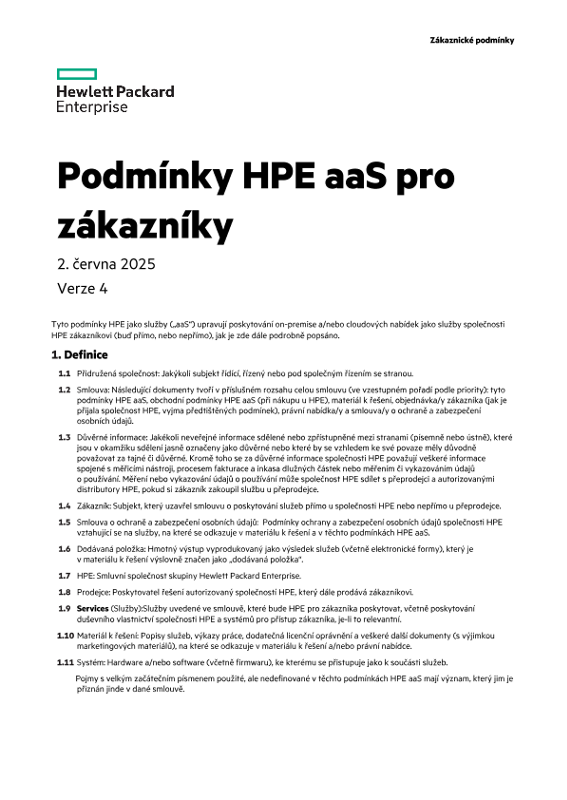 Podmínky HPE aaS pro zákazníky thumbnail
