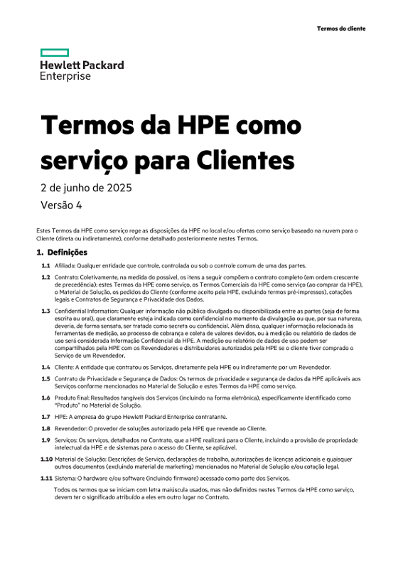 Termos da HPE como serviço para Clientes thumbnail