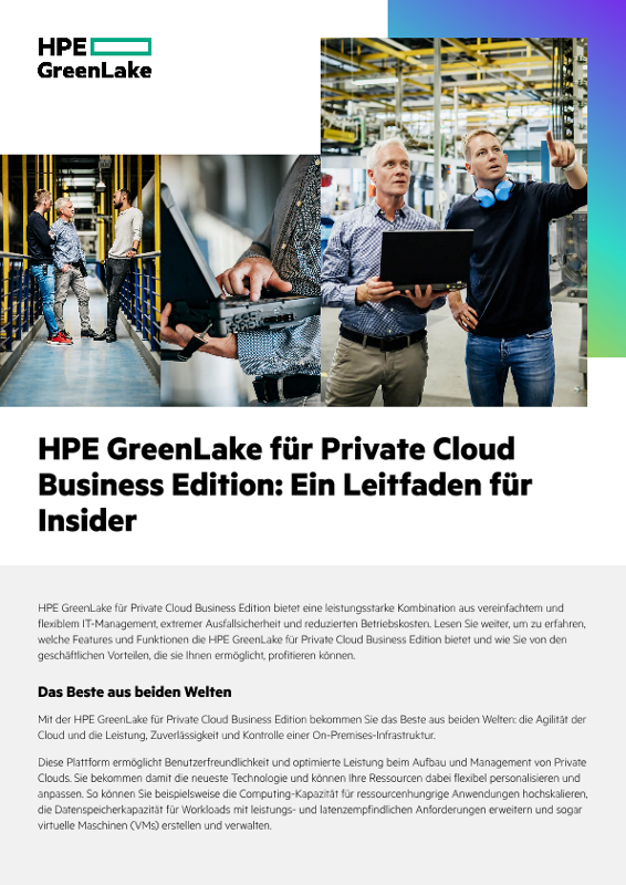 HPE GreenLake für Private Cloud Business Edition – ein Leitfaden für Insider thumbnail