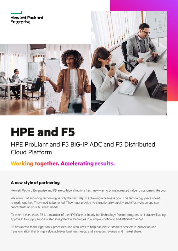 HPE and F5 – HPE ProLiant and F5 BIG-IP ADC and F5 Distributed Cloud Platform thumbnail