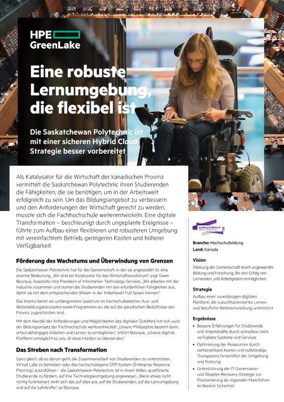 Eine robuste Lernumgebung, die flexibel ist – Saskatchewan Polytechnic - Case Study (German) thumbnail