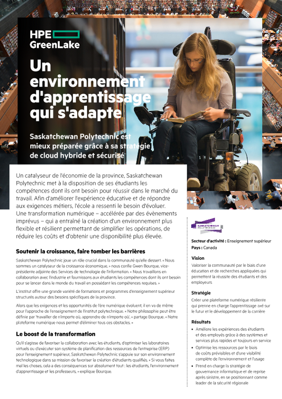 Un environnement d’apprentissage résilient qui s’adapte: Saskatchewan Polytechnic - Case Study - (French) thumbnail