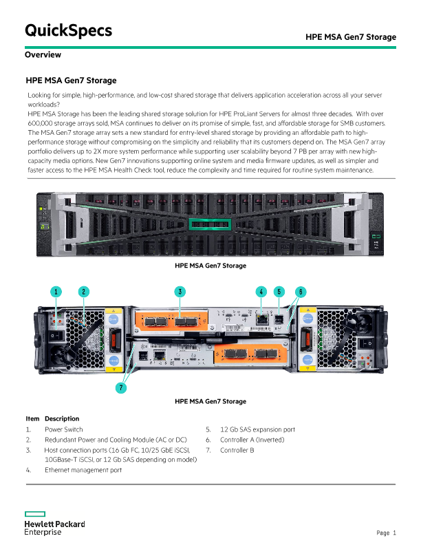 HPE MSA Gen7 Storage thumbnail