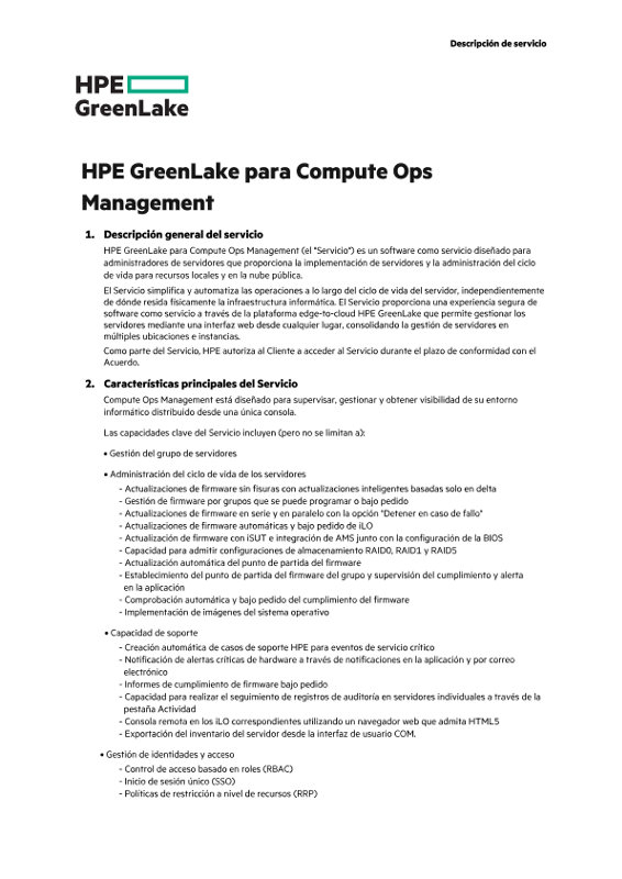 HPE GreenLake For Compute Ops Management