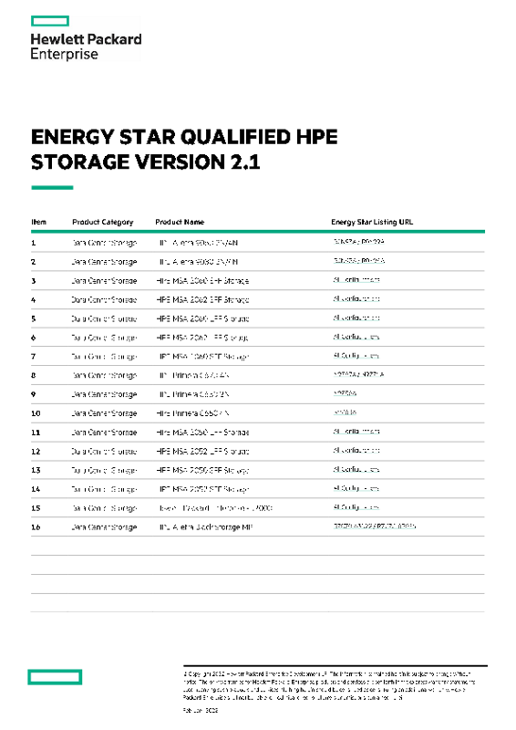 HPE ENERGY STAR® Qualified Storage thumbnail