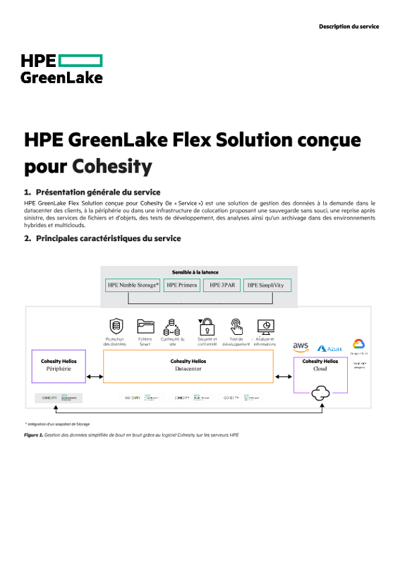 HPE GreenLake Flex Solutions built for Cohesity thumbnail